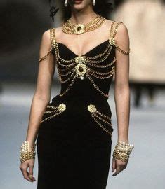 chanel black gold chain dress|CHANEL Gold Dresses for Women .